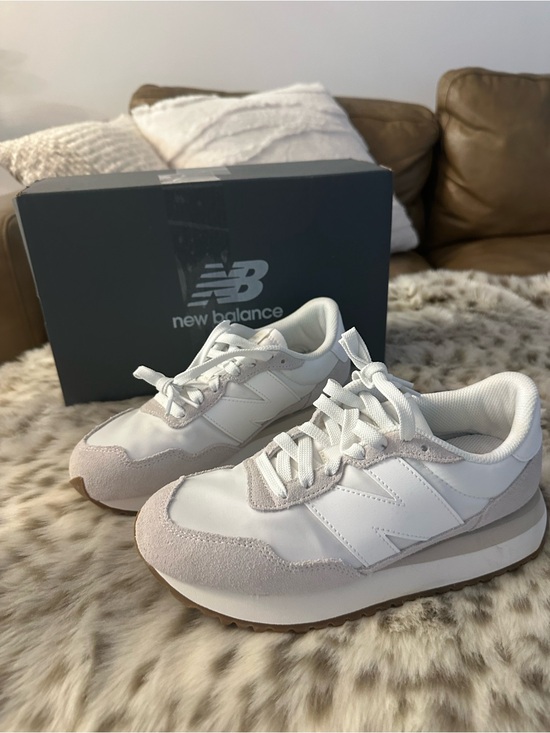 New Balance Shoes - New Balance 237 White and Light Gray Sneakers